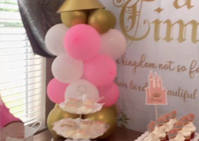 Balloon Columns & Backdrop (Princess 1st Birthday Party)